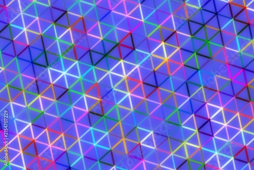 Colorful geometric pattern with glowing triangles and lines