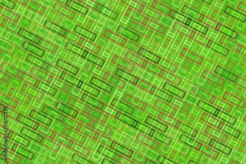Colorful digital abstract pattern with green and red shapes