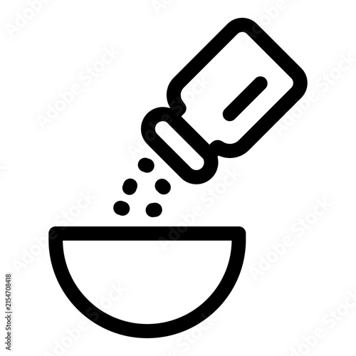 Adding salt icon. Vector line icon