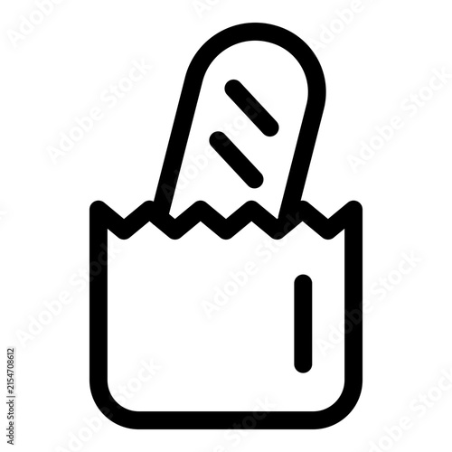 Bread bag icon. Vector line icon