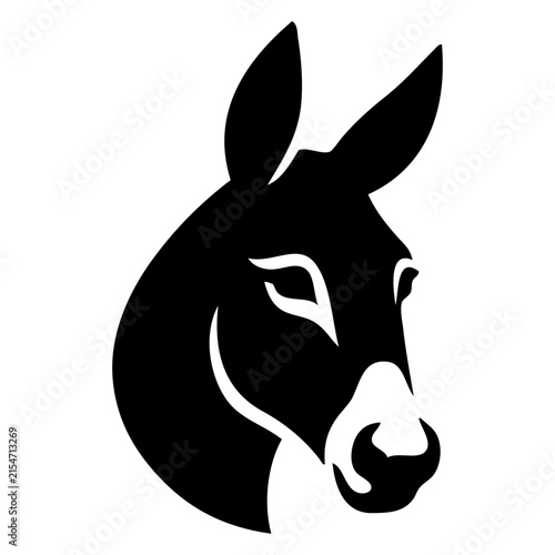 Icono con dibujo sencillo con la silueta de la cabeza de un burro visto de perfil 