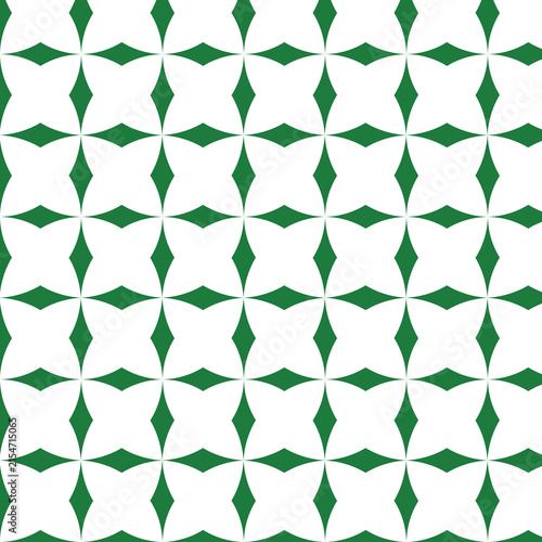Принти на полотні Green cloverleaf pattern on a white background creates a repeating design