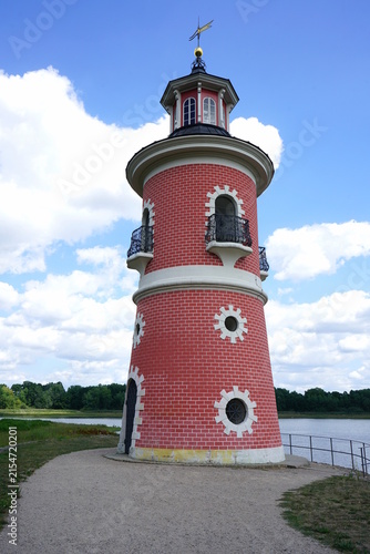 Leuchtturm am Teich in Moritzburg