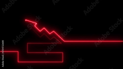 Neon Arrow Business Growth Graph Animation Market Recovery Concept . Market Recovery Concept. Successful growth trend line graph going Up..
