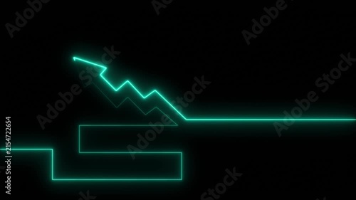 Neon Arrow Business Growth Graph Animation Market Recovery Concept . Market Recovery Concept. Successful growth trend line graph going Up..