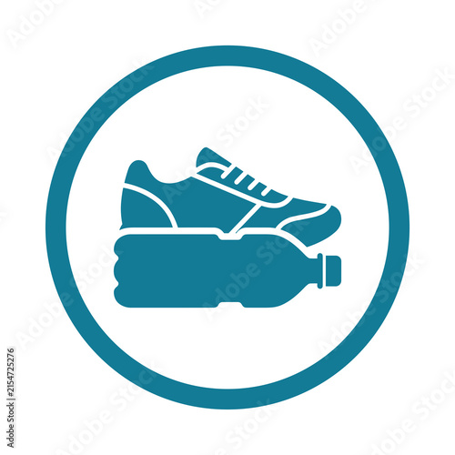 Fitness Icon | Sneaker and Water Bottle Symbol