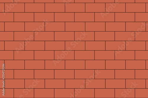 Фотография Red brick wall pattern with horizontal mortar joints