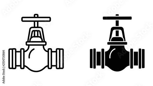 Pipe gate valve icon for industrial and hydraulic systems vector illustration