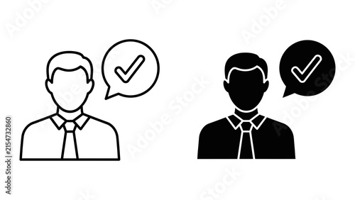 Verified customer support agent icon for professional service and user communication