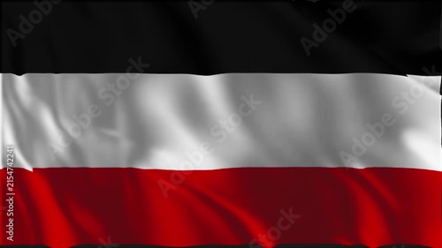 German Empire flag waving slowly in the foreground.