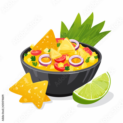 Ananas-Salsa mit Tortilla-Chips
