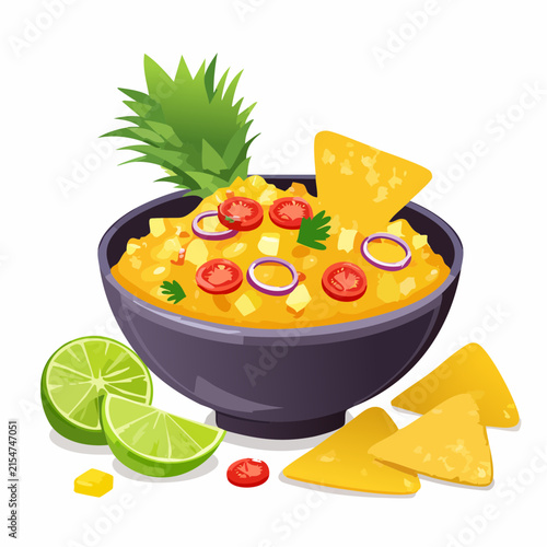Ananas-Salsa mit Tortilla-Chips