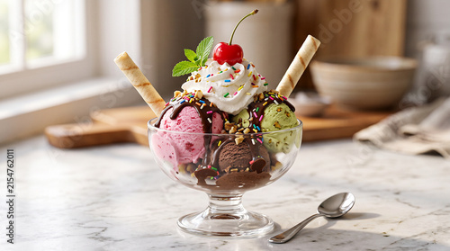 vanilla ice cream with chocolate