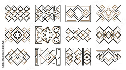 Geometric abstract decorative elements set