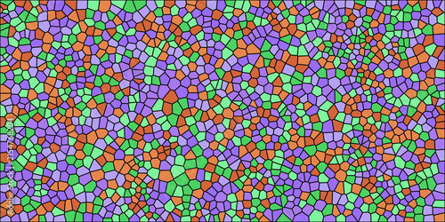 Canvastavla Modern geometric mosaic background with orange and purple color scheme