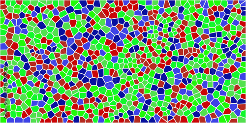 Bild auf Leinwand Primary color mosaic pattern with blue red and green geometric tiles