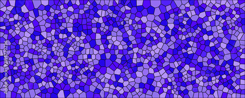 Monochromatic blue mosaic pattern with various shades of indigo light