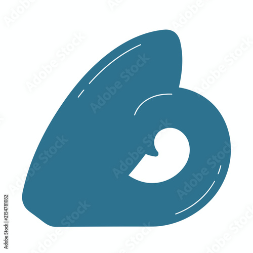 Abstract blue letter B fluid organic shape.