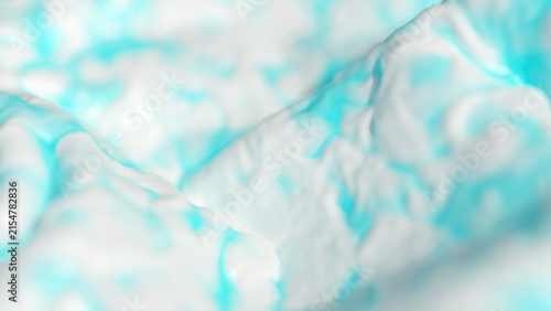 Abstract background scene with smooth shapes and patterns in blue and white colors. Light plays across the surface.