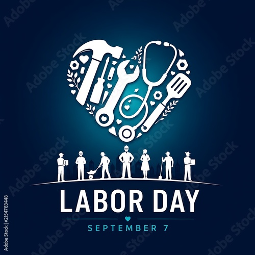 Labor day celebration with healthcare and service workers