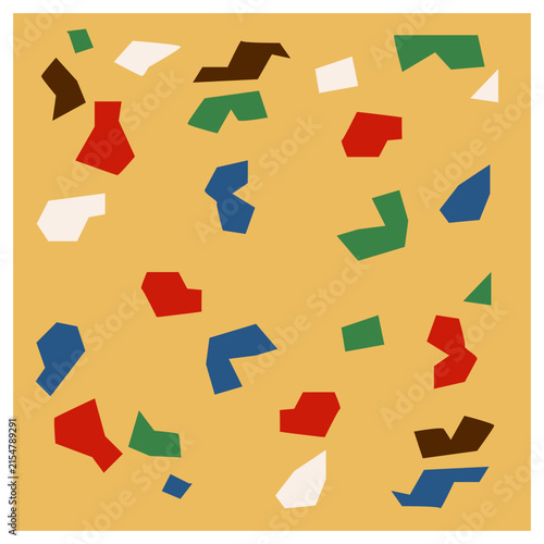 Seamless Terrazzo Pattern with Abstract Design.