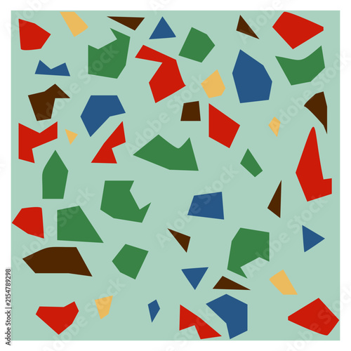 Seamless Terrazzo Pattern with Abstract Design.
