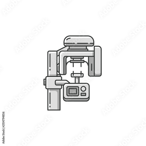 Dental X-ray machine panoramic imaging equipment illustration.