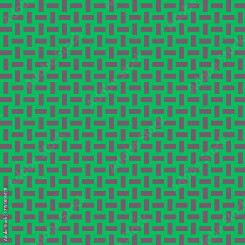 Green and Purple Basketweave Seamless Pattern Vector Illustration – Modern Woven Geometric Background