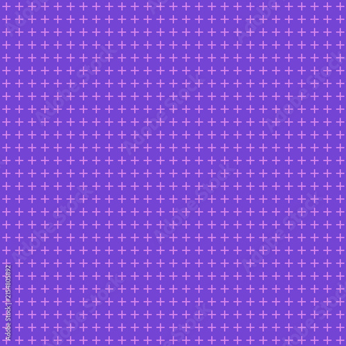 Purple and Lavender Plus Cross Seamless Pattern Vector Illustration – Minimal Geometric Grid Background