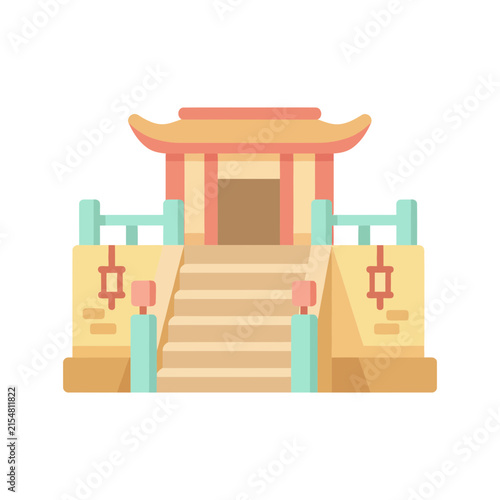 Canvas Print Vector illustration of a sacred temple or shrine