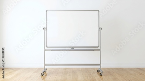 Empty Whiteboard on Stand for Presentations and Teaching