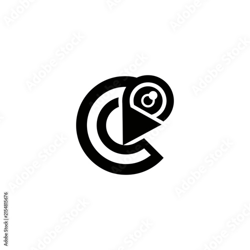 Minimalist Letter C Logo Design with Integrated Map Pin Icon for Navigation Branding