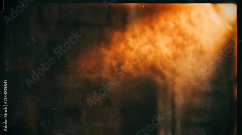 Abstract glowing light flare with dark background bokeh sparks texture for space and technology themed designs
