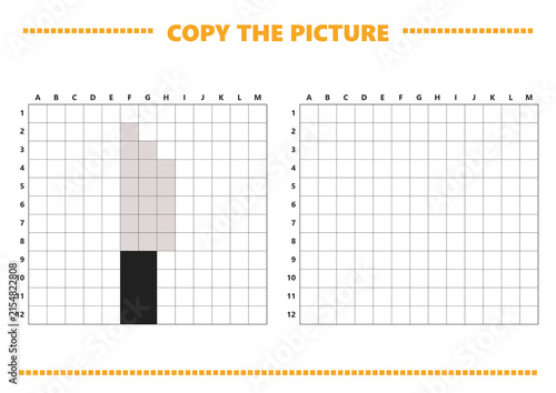 Kids activity game for copying pictures using grids  