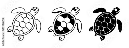 Sea Turtle Icons, Marine Life Vector Graphics, Ocean Animal Illustrations