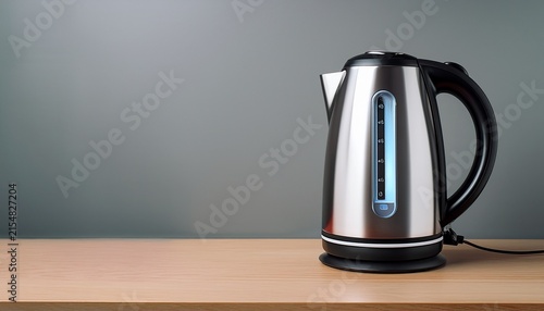 sleek electric kettle with blank mockup area