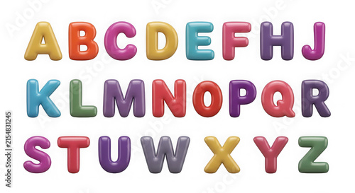Vibrant multicolored alphabet letters for kids education and playful learning design