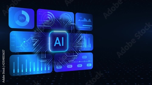 Ai Analyst using big data dashboard. Data science and business intelligence, Business data analytics.
