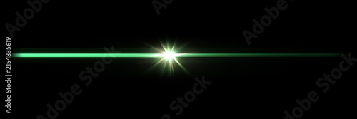 Abstract bright green light streak with central starburst on black background starburst abstract isolated luminous background intensity radiance astronomy technology