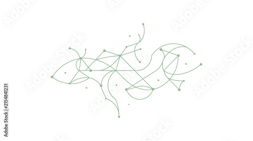 Minimalist abstract geometric line art on white background