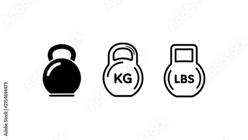 Weight Fitness Gym Icon Set Vector Illustration Outline