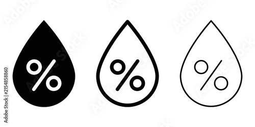 Obraz na płótnie Humidity icon silhouette vector outline and line art