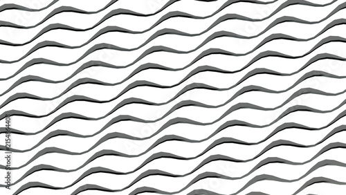 Cuadro en lienzo Abstract grey wavy lines pattern on transparent background ideal for modern graphic designs and textures