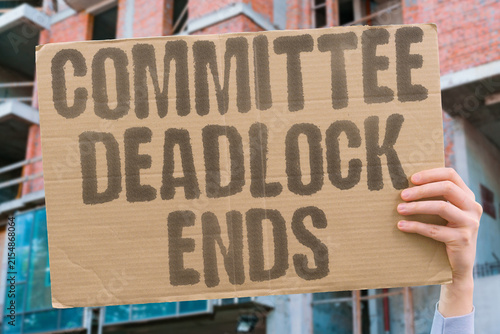 Фотография "Committee Deadlock Ends" A committee deadlock ends after a surprise compromise amendment