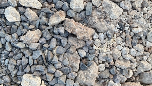 Cuadro en lienzo A natural gray pile of stones and gravel in various sizes and shapes