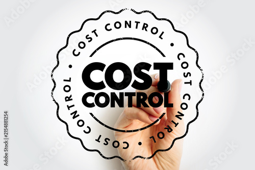 COST CONTROL circular stamp, forming a strong financial management emblem ideal for budgeting materials, expense planning visuals, business operation guidance, and efficiency messaging