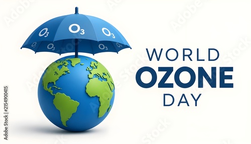 World Ozone Day with Earth and Umbrella Illustration