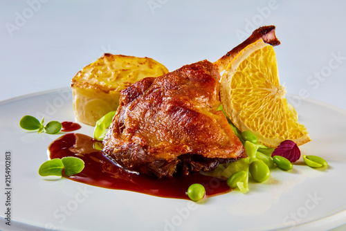 Ente a la Orange, essen, fisch, mahl, teller, abendessen, gegrillt, feinschmecker