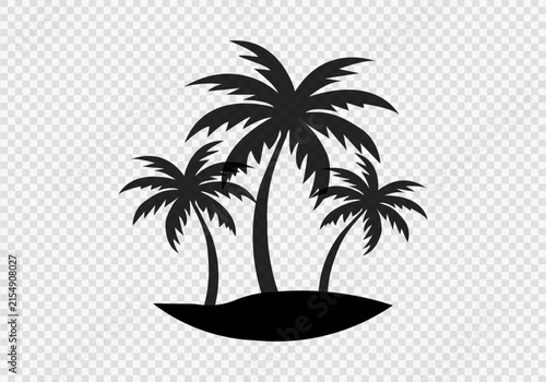 vector palm tree silhouette icon illustration