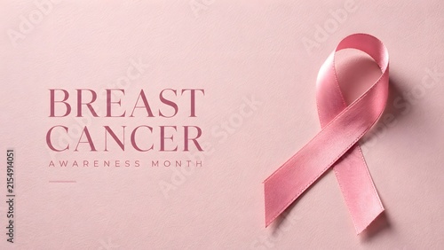 A soft pink background featuring a symbolic ribbon to support and raise awareness during breast cancer awareness month events